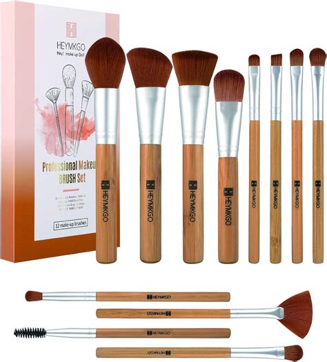 Bamboo Makeup Brushes Heymkgo Eco Friendly Vegan Makeup Brush Set Professional Bamboo Handle And