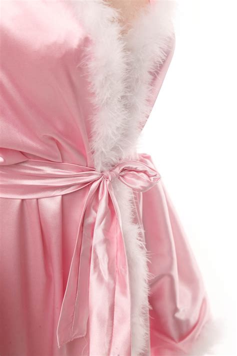 Pearl Pink Satin Feathers Robe Bridal Feathers Robe Pink Etsy