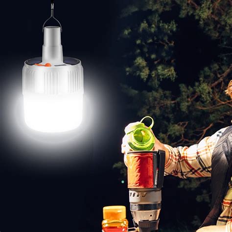 Portable Outdoor Hanging Lamp Rechargeable Led Night Light Bulb Battery