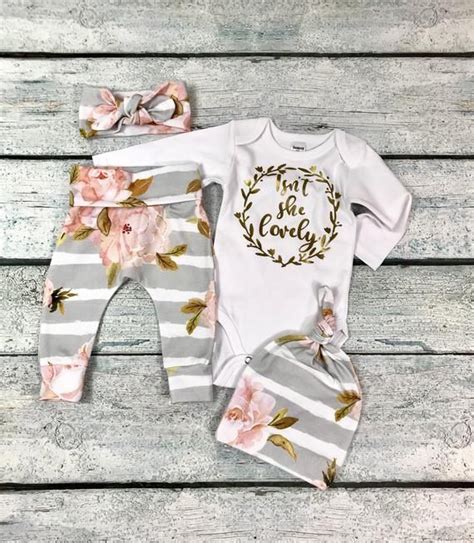Newborn Girl Coming Home Outfitbaby Girl Isnt She Lovely Etsy In