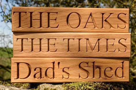 Personalised Oak House Sign Carved Custom Engraved