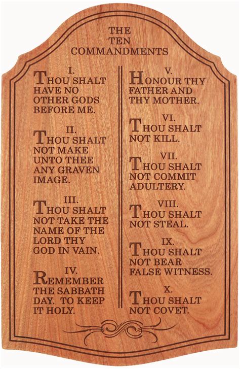 Make god the center of your marriage, and heaven the goal. The Ten Commandments, Wall Décor - Laser Engraved Cherry ...