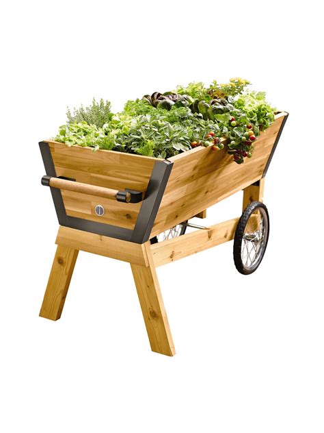 Because plants can be grown very close to each other in a raised bed, even a tiny yard can support a lavish edible garden. Rolling Elevated Planter Box: U-Garden Raised Planter | Gardeners.com