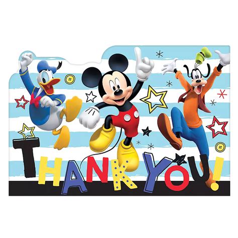 Mickey Mouse Thank You Notes 8ct Party City