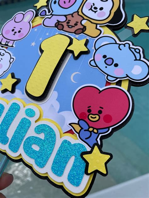 Personalized Bt21 Baby Cake Topper Bt21 Cake Decor Etsy