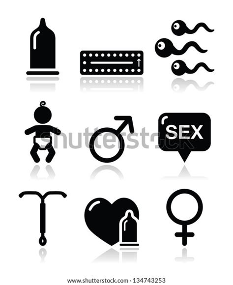 Contraception Methods Sex Vector Icons Sex Stock Vector Royalty Free