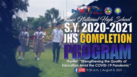 Passi National High School Jhs Grade 10 Virtual Completion Ceremony