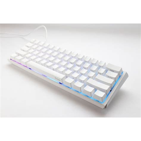 Ducky One Classic Pure White Mini Toetsenbord Wit Us Lay Out Cherry Mx Red Rgb Led Double
