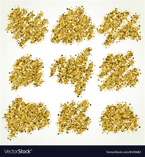 Collection With Gold Glitter Scribbles Royalty Free Vector