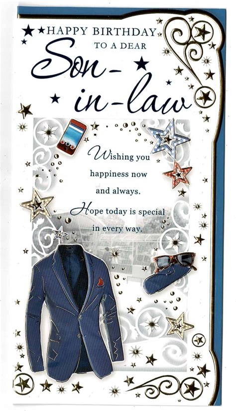 Son In Law Birthday Card With Sentiment Verse With Love Gifts Cards