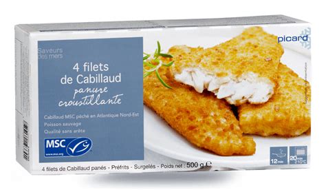 4 filets de cabillaud MSC surgelés Les poissons crustacés