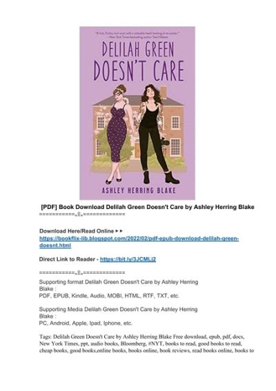 Full Book Pdf Download Delilah Green Doesnt Care By Ashley Herring Blake