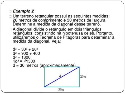 Aplicações Do Teorema De Pitágoras
