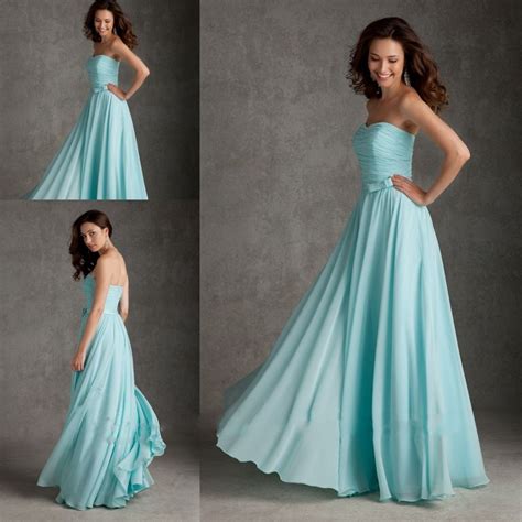 Discount Strapless Sky Blue Bridesmaid Dress With Sash Free Measurement