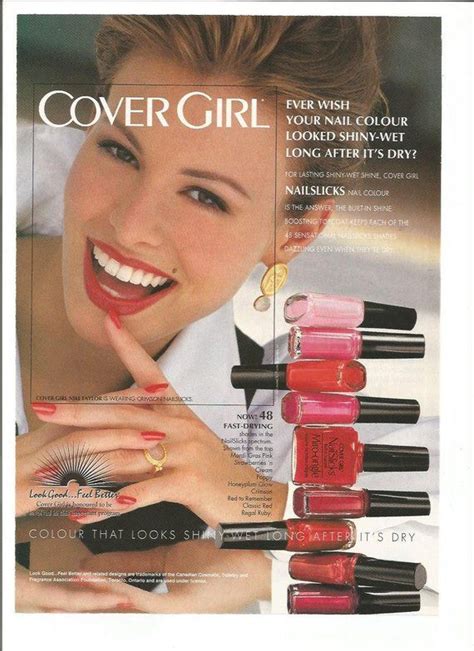 1993 Advertisement Cover Girl Niki Taylor Model Nailslicks Nail Colour