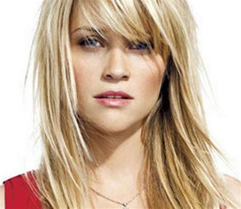 30 medium hairstyles with bangs. layered medium length straight haircut with side bangs ...