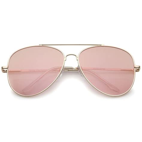 sunglass la large metal rose gold frame pink mirror flat lens aviator sunglasses ebay pink