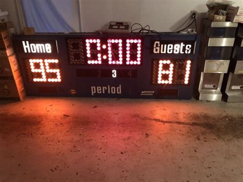 Vintage Hockey Basketball Gym Scoreboard Nevco 2000 With Controller For
