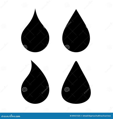 Water Drop Vector Silhouette Icon 89437325