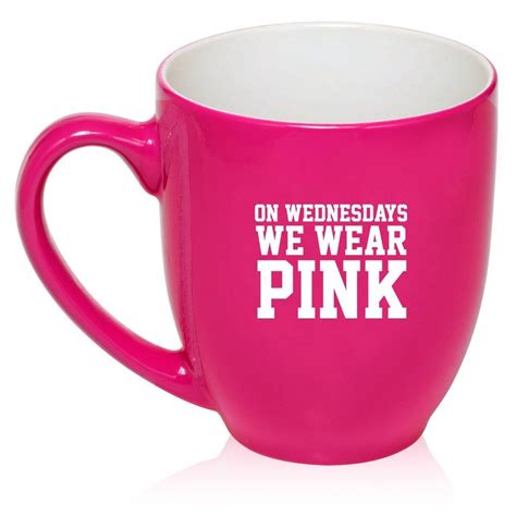 16 Oz Hot Pink Large Bistro Mug Ceramic Coffee Tea Glass