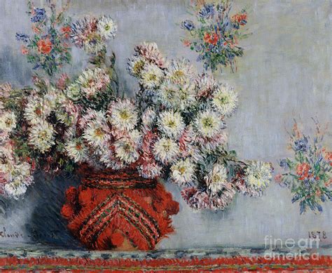 Chrysanthemums Painting By Claude Monet