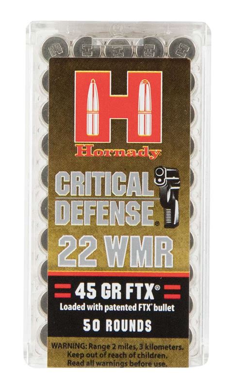 Hornady 83200 Critical Defense 22 Mag 45 Gr Flex Tip Expanding 50 Bx