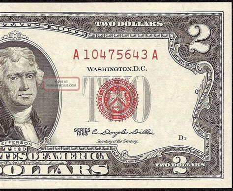 Unc Two Dollar Bill United States Legal Tender Red Seal Note Currency