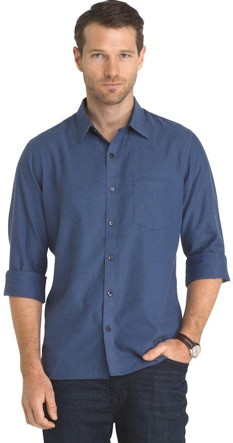 Big And Tall Van Heusen Untucked Slim Fit Button Down Shirt Button Down