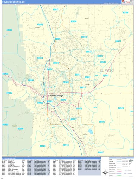 Colorado Springs Colorado Zip Code Maps Basic