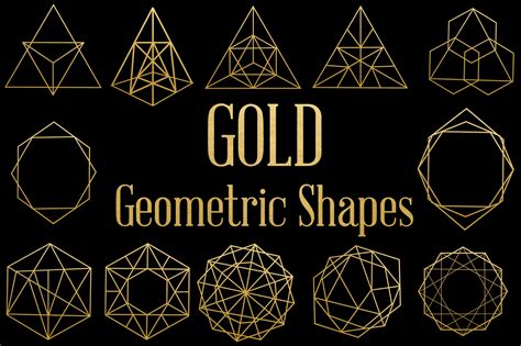 Gold Geometric Shapes By Dream In Watercolor