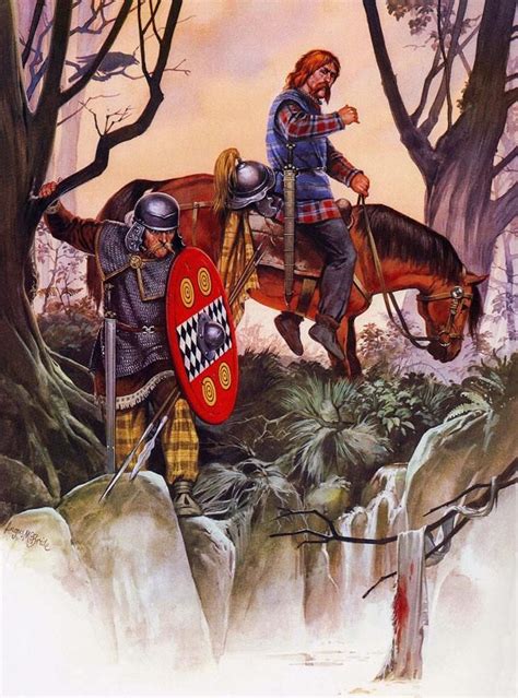 Illustration Angus Mc Bride Showing 1st Century Bc Gaulish Warriors
