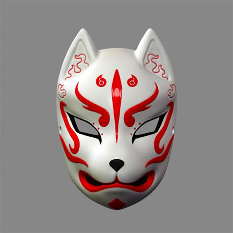 My second sculpt, monkey d. 3D Printable Japanese Fox Mask Demon Kitsune Cosplay by ...