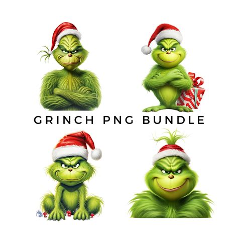 Christmas Grinch PNG Bundle, Festive Grinch, Grinch Sublimation Files, Holiday Grinch PNG