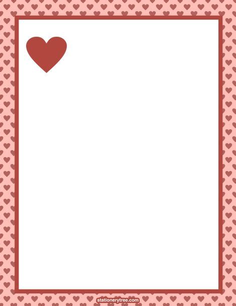Free Valentine Stationery And Writing Paper Valentines Day Border