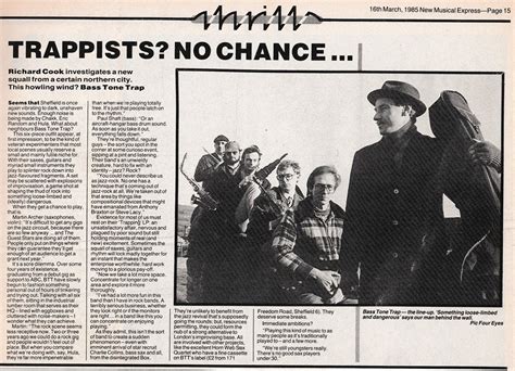 Bass Tone Trap Nme 1985 Sheffield Music Archive