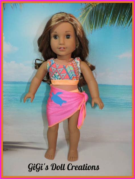 swimsuit and sarong fits lea clark an american girl doll and other 18 inch dolls american girl
