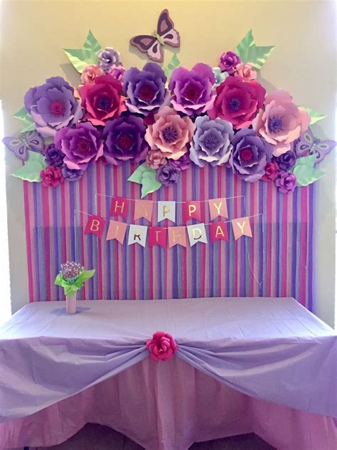 Paper Flowers Birthday Decoration Flores De Papel Decoração Com