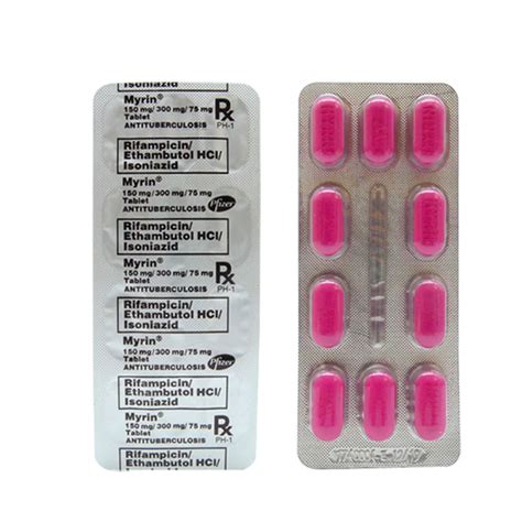 buy myrin rifampicin ethambutol hydrochloride isoniazid 150mg 300mg 75mg tablet 1 s