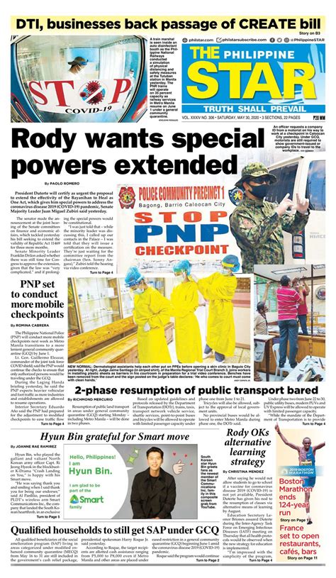 The Philippine Star May 30 2020 Newspaper Get Your Digital Subscription