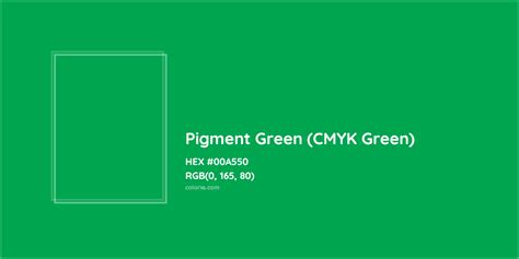 Pigment Green CMYK Green Complementary Or Opposite Color Name And
