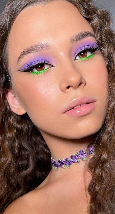 35 Cool Makeup Looks Thatll Blow Your Mind Lavender And Neon Green