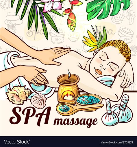 Relax Spa Massage Royalty Free Vector Image Vectorstock