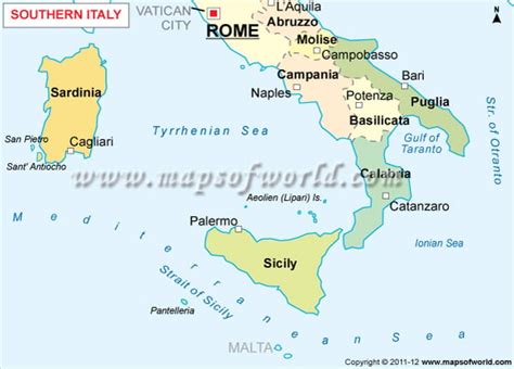 Large Map Of Southern Italy