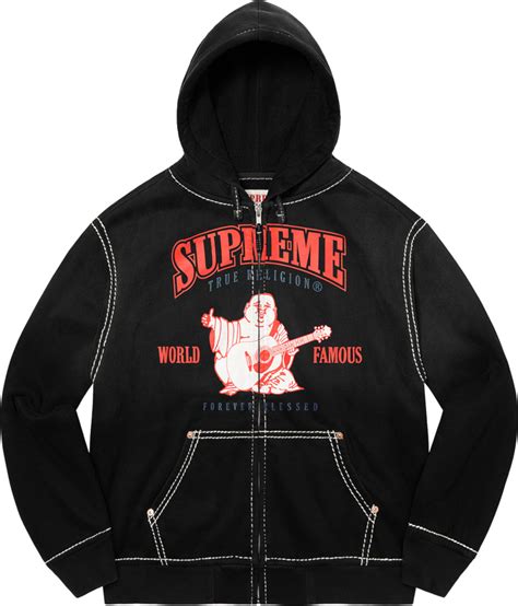 Supreme X True Religion Black Buddha Zip Hoodie Fw21 Inc Style