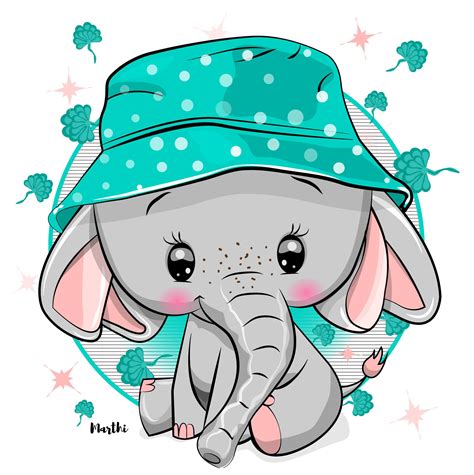 Éléphant Cute Cartoon Wallpapers Baby Animal Drawings Cute Elephant