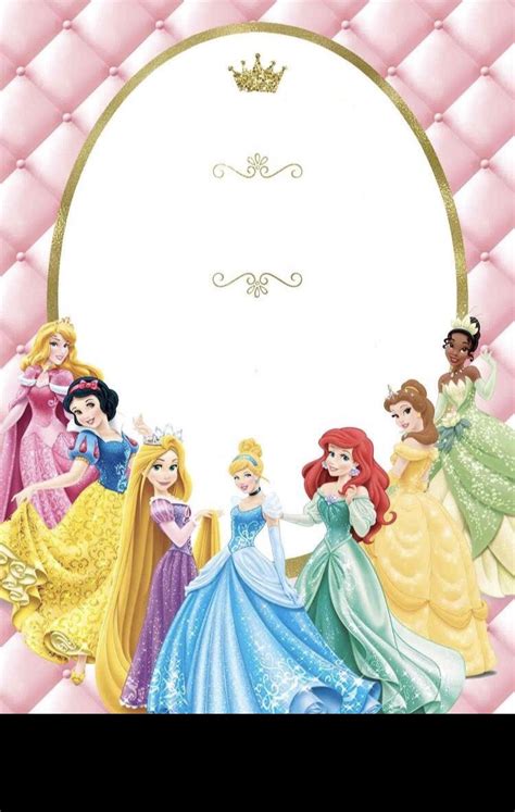 Invitación Princesas Disney Para Editar Invitaciones De Princesas