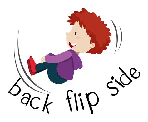 Wordcard Fro Back Flip Side With Boy Flipping 301468 Vector Art At Vecteezy