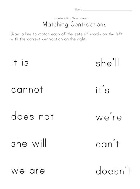 17 Best Images of For First Grade Contraction Worksheets - Contraction