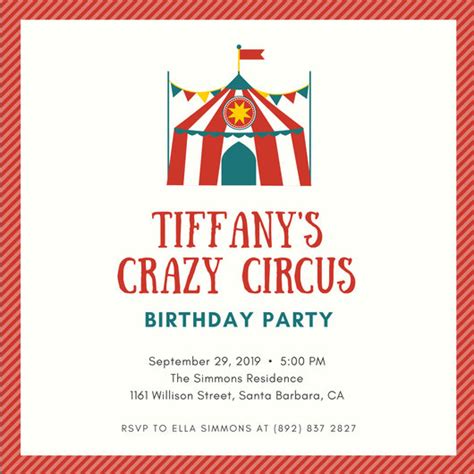 circus invitation templates canva