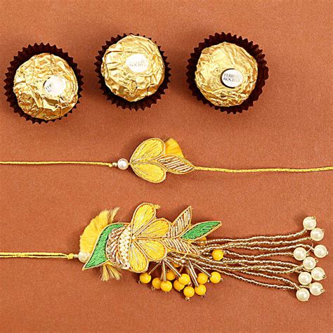 Bhaiya Bhabhi Rakhi And Ferrero Rocher Combo Singapore Gift Bhaiya